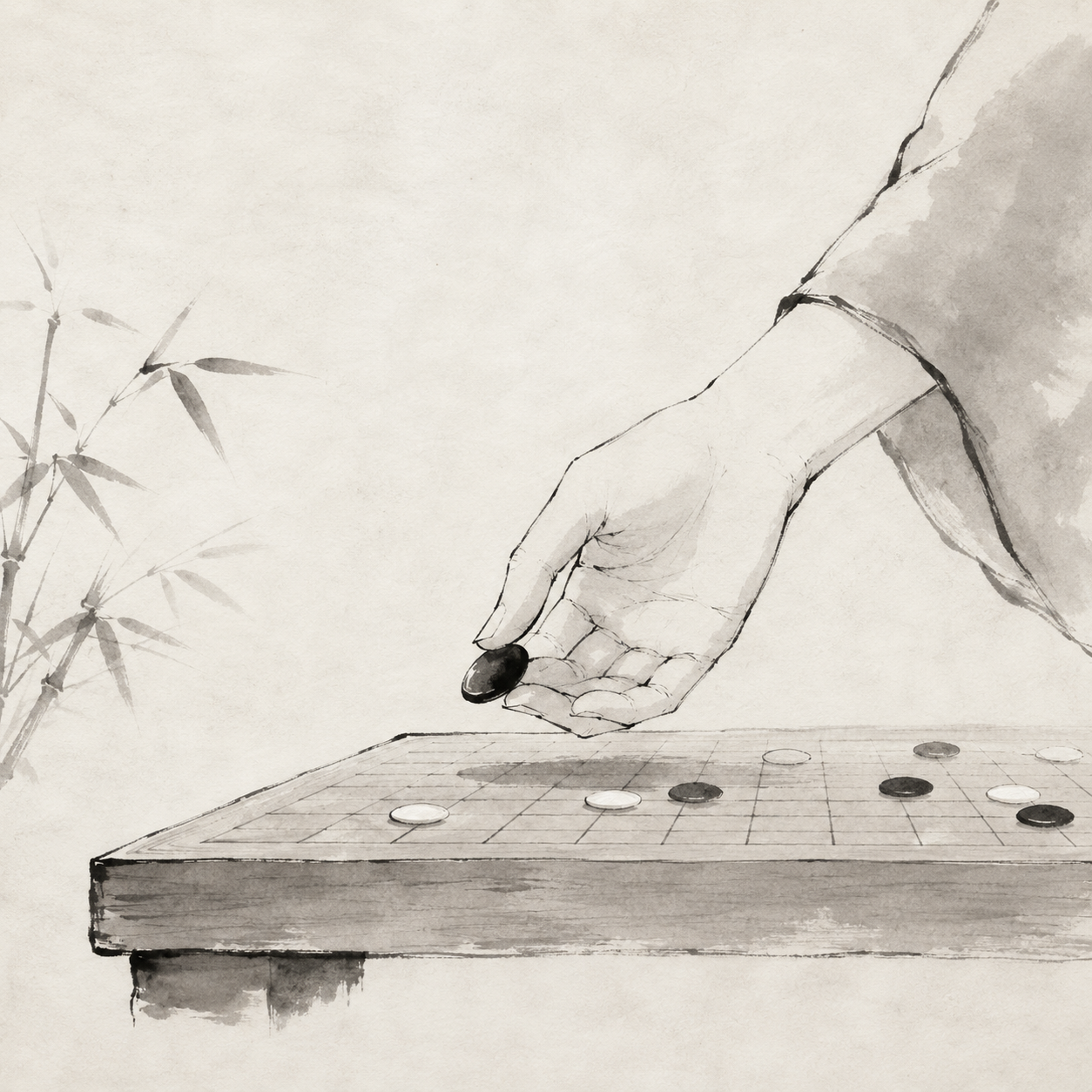 15×15 与 19×19 棋盘空间对比示意，中心区域与边缘距离被简化标出